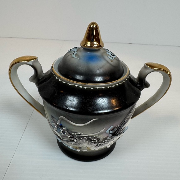 Moriage Japan Dragonware Saki Tea Set Vintage 1940’s Whistling Bird Hand Painted - Picture 9 of 16